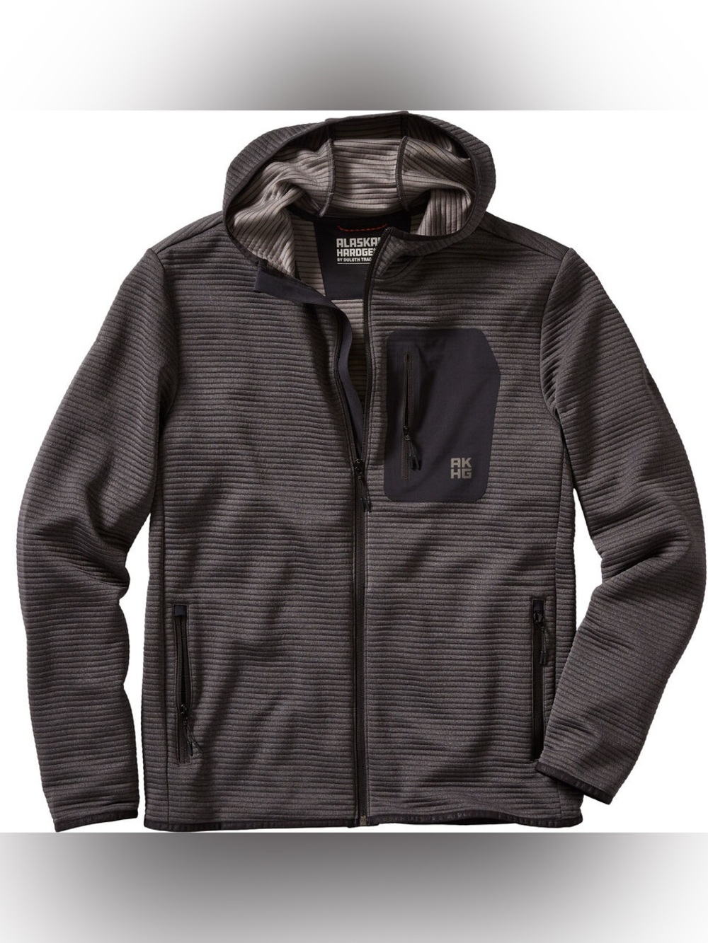Alaskan Hardgear AKHG Blackburn Grid Fleece Full Zip Hoodie Gray Men’s S